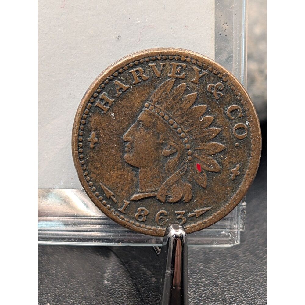 1863 Harvey & Co Civil War Store Card Token Fort Edward New York